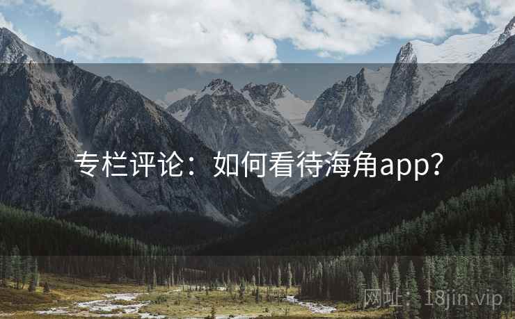 专栏评论:如何看待海角app? 专栏评论:如何看待海角app?