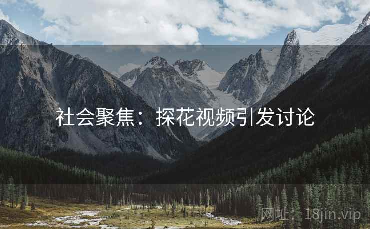 社会聚焦:探花视频引发讨论 社会聚焦:探花视频引发讨论
