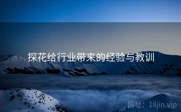 探花给行业带来的经验与教训
